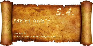 Sári Azár névjegykártya